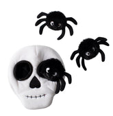 Fringe Studio Halloween Plush Squeaker Dog Toy - Skull Burrow + 3 Spiders | petsome Pet Supplies