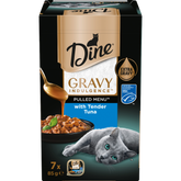 Pulled Menu Gravy Indulgence With Tuna Wet Cat Food Tray