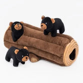 Zippy Paws Dog Toys Plush Burrow - Black Bear Log