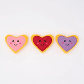 Zippy Paws Dog Toys Plush Miniz - 3 Pack Heart Cookies