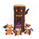 Zippy Paws Dog Toys Plush Burrow - Halloween Haunted Log