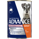 Adult Chicken, Salmon And Rice Wet Dog Food Cans