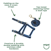 Anipal Comfort Horse Halter And Lead Pacific Ocean