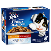 Wet Cat Food Adult Doubly Delicious Meat Selection Pouches