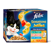Wet Cat Food Adult Sensations Jellies Fishy Selection Pouches