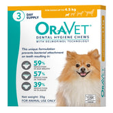 OraVet Dental Hygiene Chews for Extra Small Dogs up to 4.5kg 3 Chews