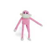 Spencer Crinkle Monkey Dog Toy Pink
