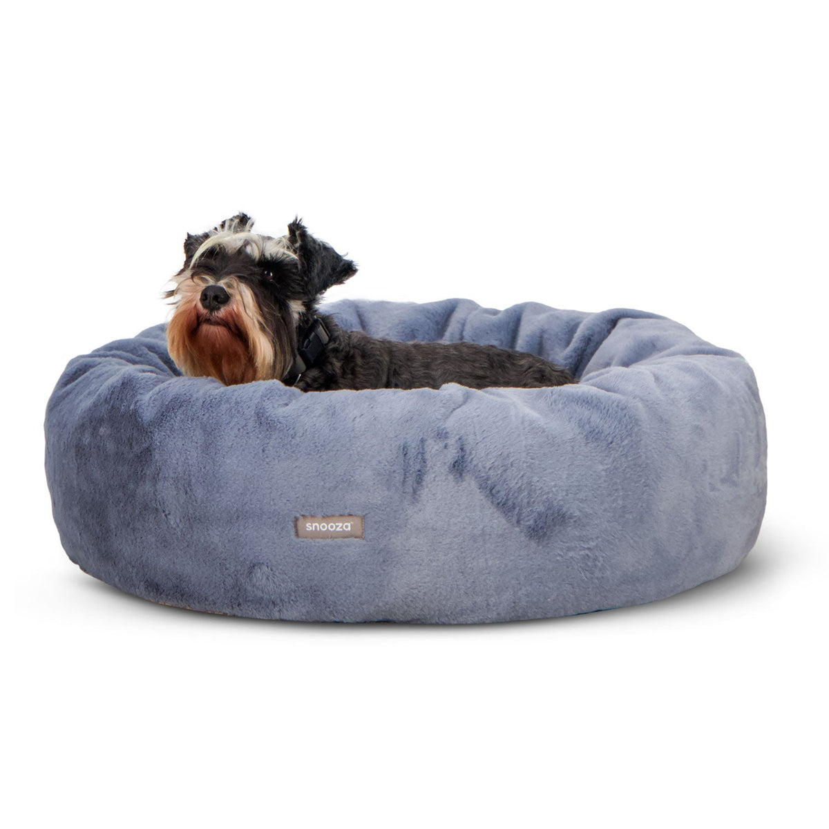Snooza Luxe Fur Cuddler Dog Bed Smokey Blue