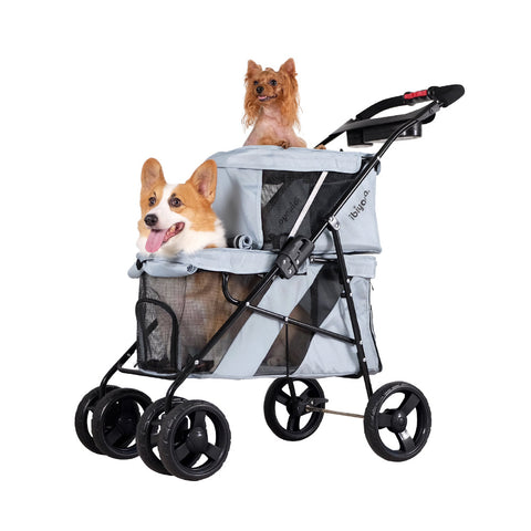 Ibiyaya Pet Bus Double Decker Foldable Stroller