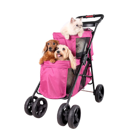 Ibiyaya Pet Bus Double Decker Foldable Stroller
