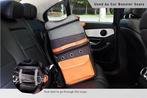 Ibiyaya Double Pet Carrier Backpack Two-Tier-Compartment