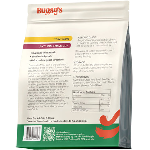 Bugsy's Freeze Dried Beef & Turmeric Pet Treats