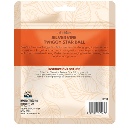 FreeCat All-Natural Silvervine Twiggy Star Ball