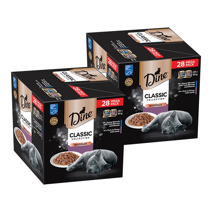 Dine Daily Variety Pack Lamb Gravy Tuna Mornay Cat Food Tray 85gx28