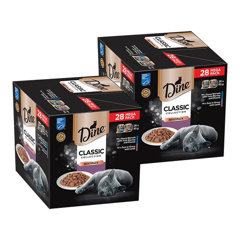 Dine Daily Variety Pack Lamb Gravy Tuna Mornay Cat Food Tray 85gx28