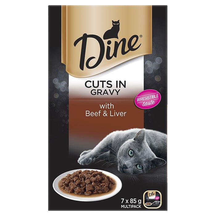 Dine Daily Beef & Liver In Rich Gravy Cat Can 85g 7 Pack