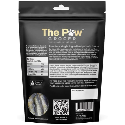 The Paw Grocer Freeze Dried Pet Treats Black Label Sardines