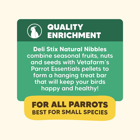 Vetafarm Natural Nibbles Small Parrot Delistix 100g