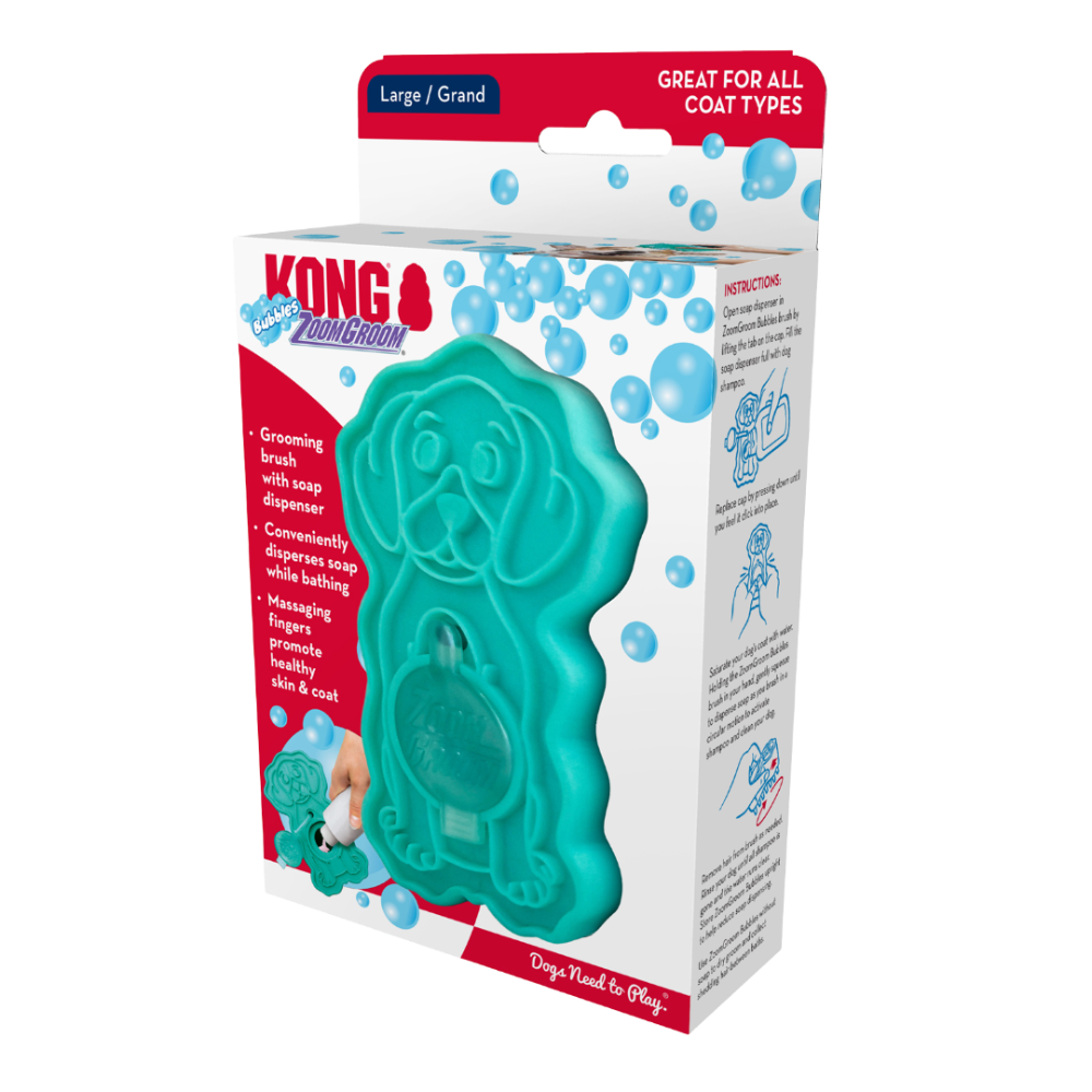 Zoomgroom Bubbles Grooming Brush With Soap Dispenser For Dogs