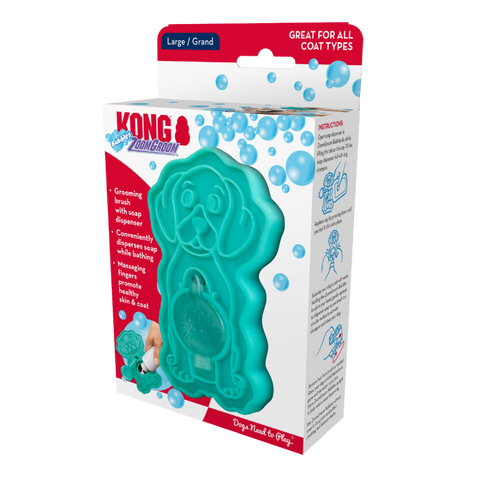 Zoomgroom Bubbles Grooming Brush With Soap Dispenser For Dogs