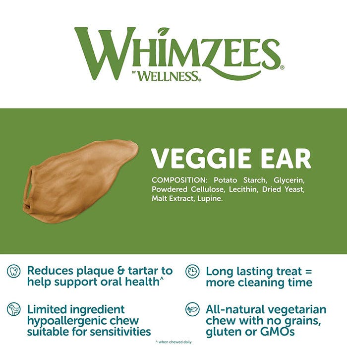 Whimzees Veggie Ear Dog Treat x18