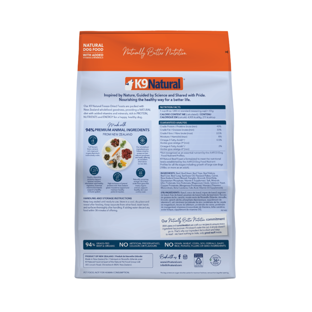 Freeze Dried Raw Beef Feast All Lifestage Dry Dog Food