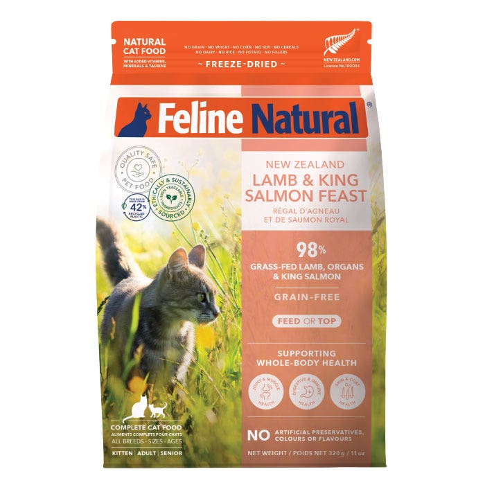 Feline Natural Freeze Dried Lmb & Salmon Adult Cat Food