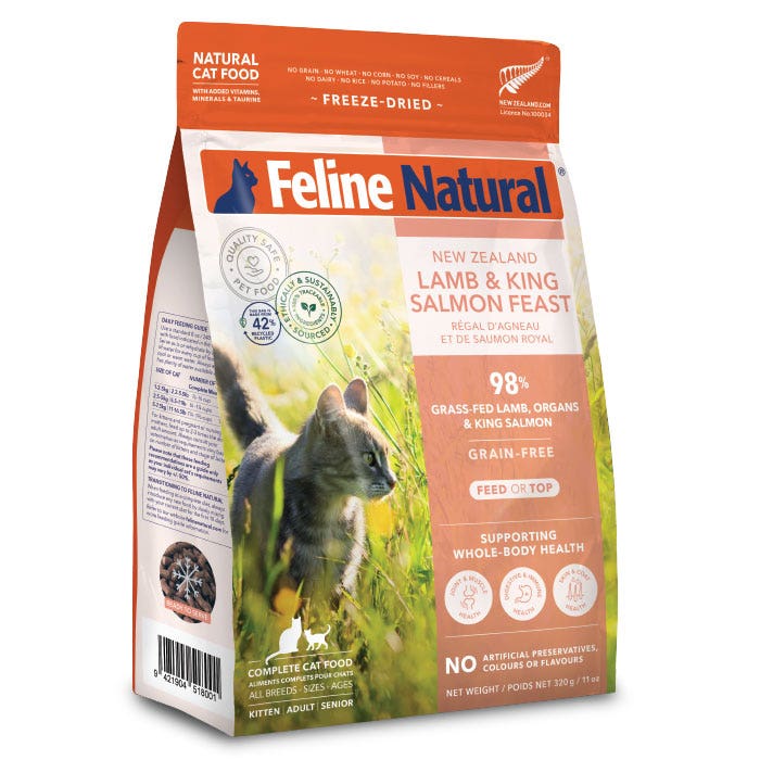 Feline Natural Freeze Dried Lmb & Salmon Adult Cat Food