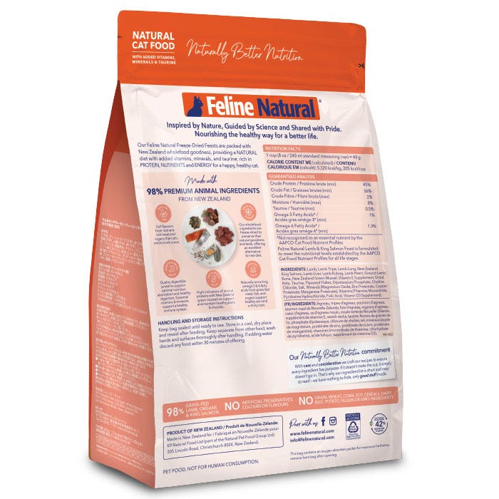 Feline Natural Freeze Dried Lmb & Salmon Adult Cat Food