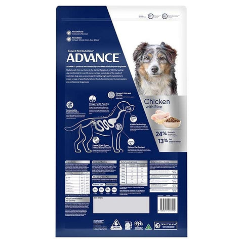 ADVANCE Adult Healthy Ageing Medium Breed Dry Dog Food Chicken with Rice
