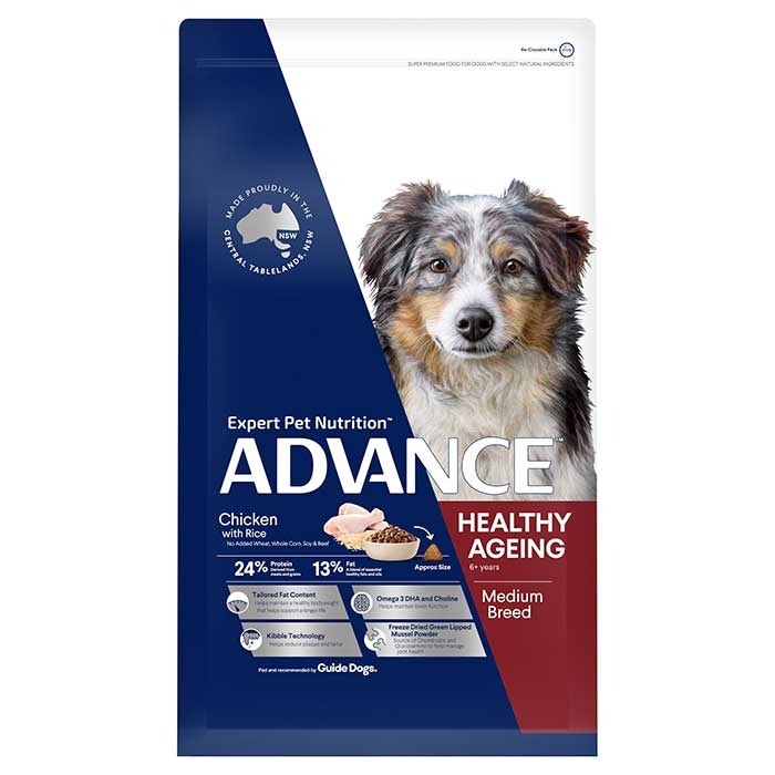 ADVANCE Adult Healthy Ageing Medium Breed Dry Dog Food Chicken with Rice
