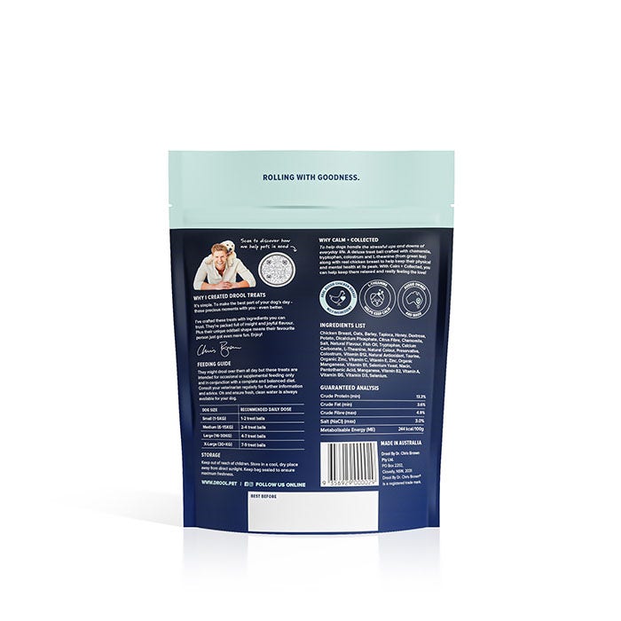 Drool By Dr Chris Brown Calm And Collected Dog Treat 110g