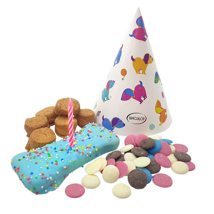 Wagalot Doggy Fun Food Birthday In A Box Dog Treat Blue