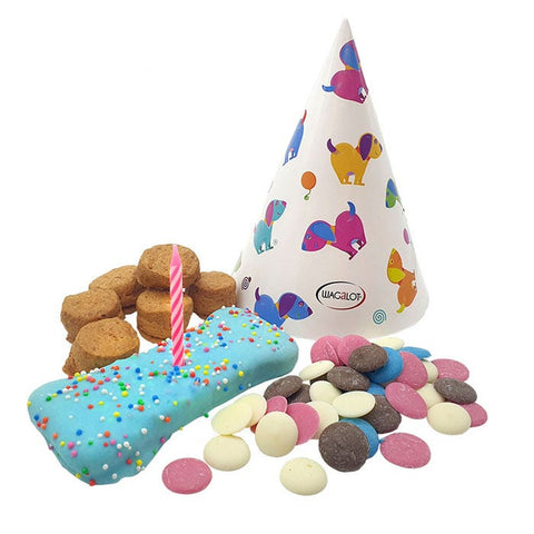 Wagalot Doggy Fun Food Birthday In A Box Dog Treat Blue