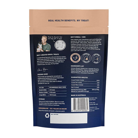 Drool By Dr Chris Brown Furball + Skin Cat Treat 60g
