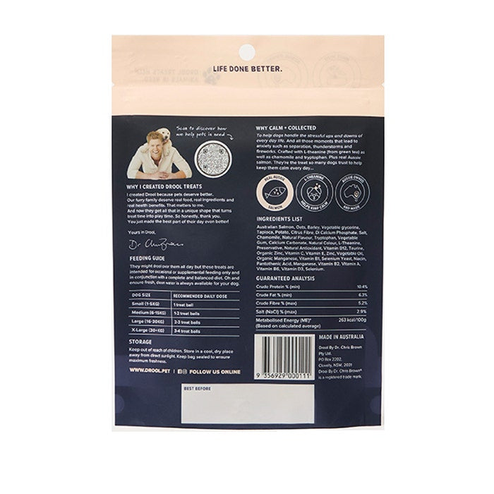 Drool Salmon Calm + Collected Dog Treat 110g