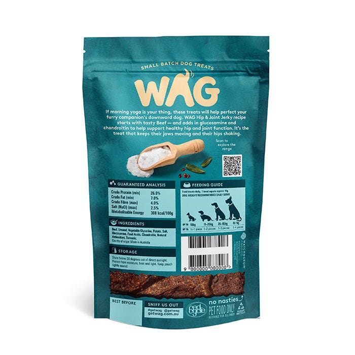 WAG Beef Jerky Hip & Joint Dog Treat 10PK