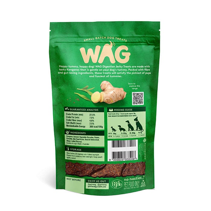 WAG Kangaroo Jerky Digestion Dog Treat 10PK