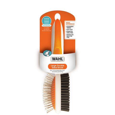 Wahl Double Sided Pin Bristle Dog Brush Orange White