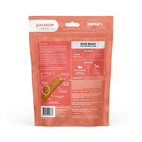 B&B Dental Chew Salmon Puppy Treat S-7PK