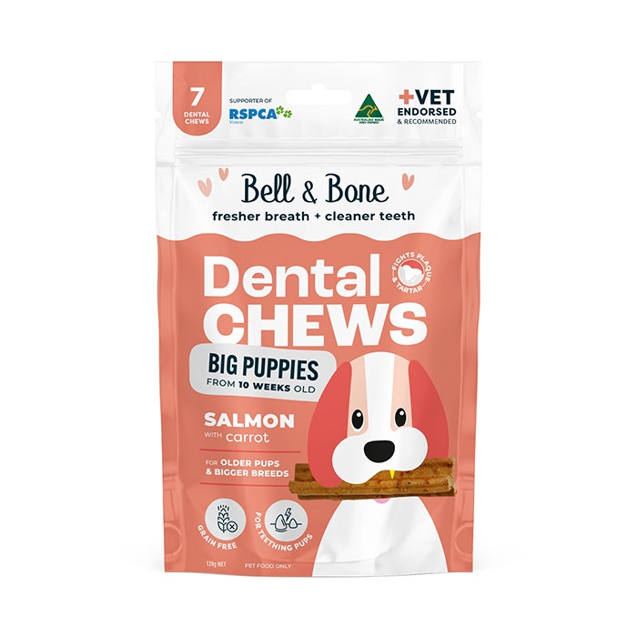 B&B Dental Chew Salmon Puppy Treat Big-7PK
