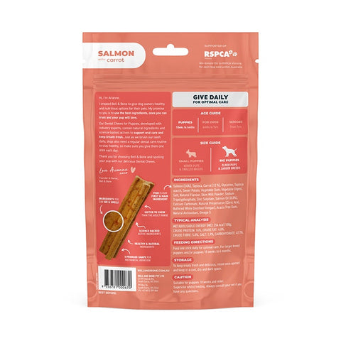 B&B Dental Chew Salmon Puppy Treat Big-7PK