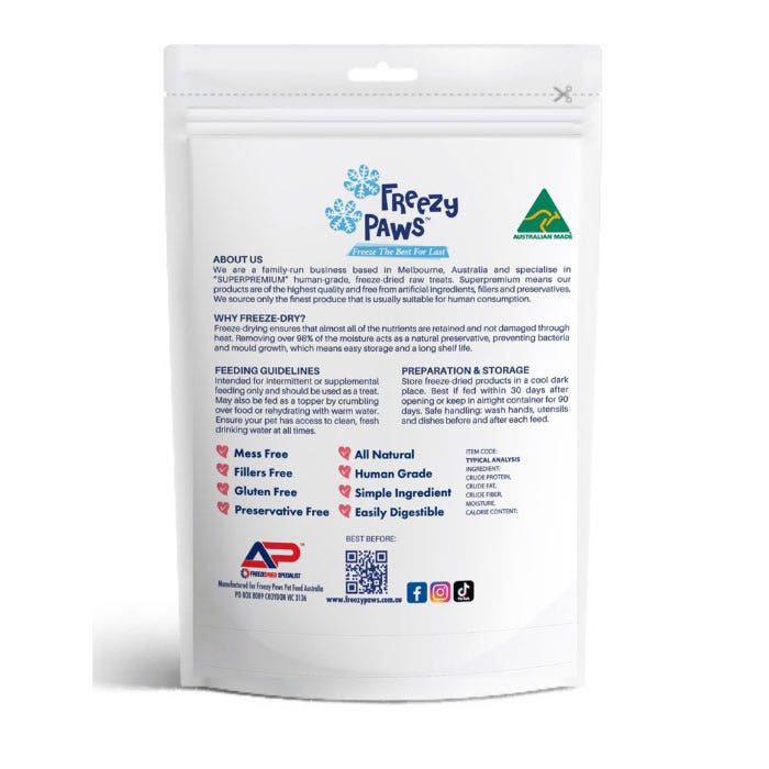 Freezy Paws Freeze Dried Beef Liver Dog Treat 100g