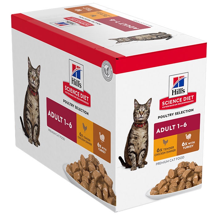 Science Diet Poultry Variety Pack Cat Food Pouch 85g-12PK