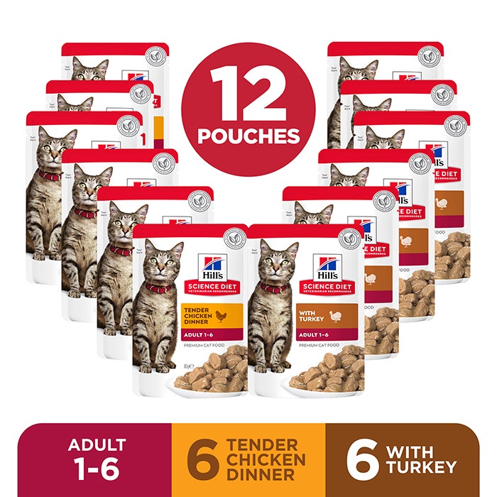 Science Diet Poultry Variety Pack Cat Food Pouch 85g-12PK