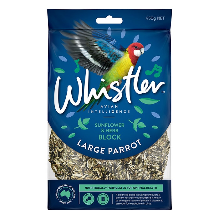 Whistler Block Sunflower Herb Blend Lg Parrot Treat 450g