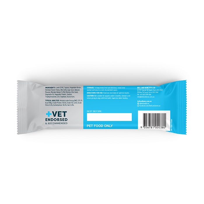 Bell & Bone Dental Stick Lamb Dog Treat 1PK