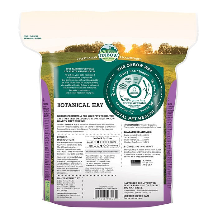 Oxbow Botanical Hay Small Pet Bedding 425g