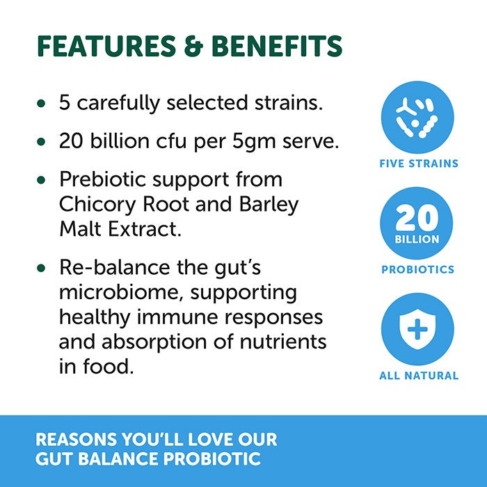 Natural Animal Solutions Probiotics Gut Balance Pet Powder 150g