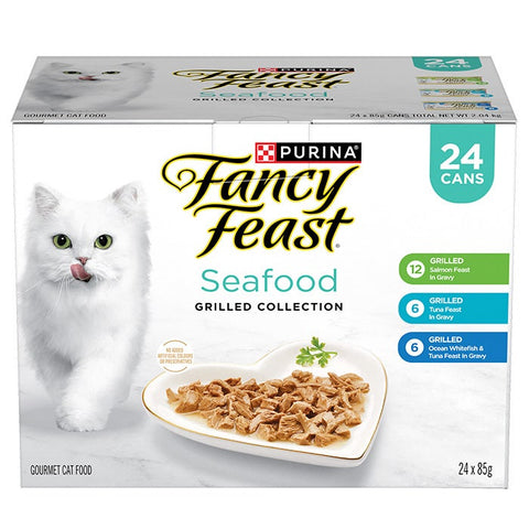 Fancy Feast Variety Pack Grilled Seafood Collection Cat Can 85gx24